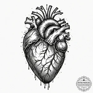 Anatomical heart as a cage with a bird inside... - эскиз тату (№1753296766_0, 23.07.2025 18:52) — tattoo-photo.ru