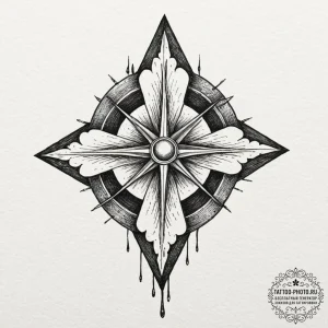Kolovrat, ink illustration for tattoo, black... - эскиз тату (№1753297427_0, 23.07.2025 19:03) — tattoo-photo.ru