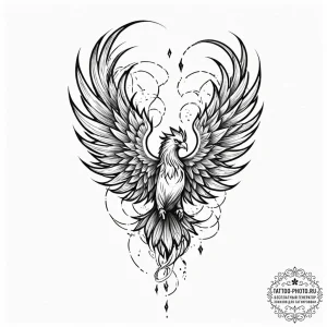 Tattoo sketch a phoenix, not in flames, but i... - эскиз тату (№1753297939_0, 23.07.2025 19:12) — tattoo-photo.ru