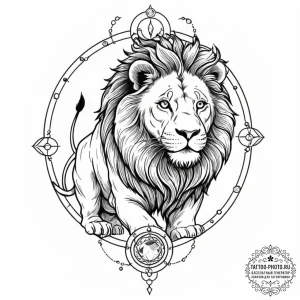 Tattoo sketch a zodiac animal (e.g., a lion)... - эскиз тату (№1753300262_0, 23.07.2025 19:51) — tattoo-photo.ru