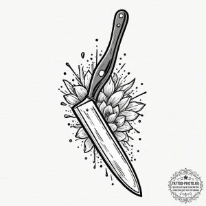 Straight razor, tattoo line art, black and wh... - эскиз тату (№1753302587_0, 23.07.2025 20:29) — tattoo-photo.ru