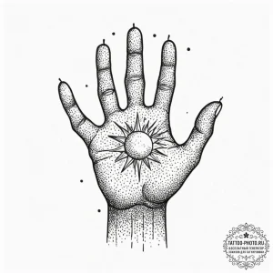 Tattoo sketch a celestial body being held by... - эскиз тату (№1753305053_0, 23.07.2025 21:10) — tattoo-photo.ru