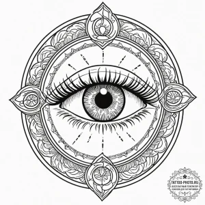 Tattoo sketch a neo-traditional eye with the... - эскиз тату (№1753306598_0, 23.07.2025 21:36) — tattoo-photo.ru
