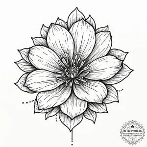 Flower, tattoo line art, on a clean white pap... - эскиз тату (№1753306679_0, 23.07.2025 21:37) — tattoo-photo.ru