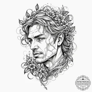 A trash polka portrait of vecna, with his gro... - эскиз тату (№1753306841_0, 23.07.2025 21:40) — tattoo-photo.ru