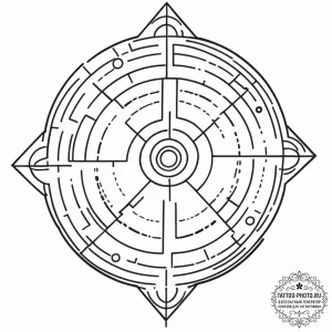 Tattoo design a glowing "target locked" indic... - эскиз тату (№1753307006_0, 23.07.2025 21:43) — tattoo-photo.ru
