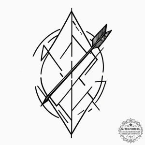 Tattoo design a single, sharp arrow pointing... - эскиз тату (№1753307964_0, 23.07.2025 21:59) — tattoo-photo.ru