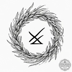 50. tattoo sketch: a rune subtly integrated i... - эскиз тату (№1753308045_0, 23.07.2025 22:00) — tattoo-photo.ru