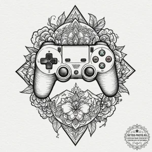 Tattoo design a controller's face buttons arr... - эскиз тату (№1753311755_0, 23.07.2025 23:02) — tattoo-photo.ru