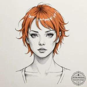 131. neo-traditional portrait of leeloo with... - эскиз тату (№1753312287_0, 23.07.2025 23:11) — tattoo-photo.ru