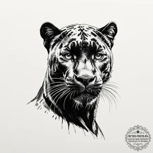 Tattoo sketch a black panther, sleek and powe... - эскиз тату (№1753313507_0, 23.07.2025 23:31) — tattoo-photo.ru