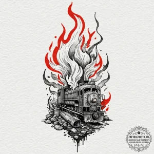 A watercolor sketch of industrial birmingham,... - эскиз тату (№1753314040_0, 23.07.2025 23:40) — tattoo-photo.ru