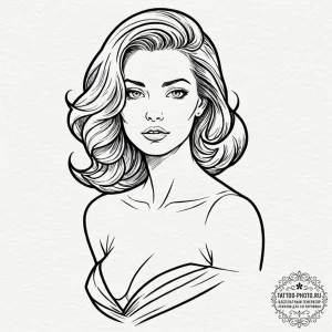 A neo-traditional tattoo of the three-breaste... - эскиз тату (№1753314876_0, 23.07.2025 23:54) — tattoo-photo.ru