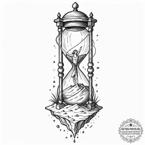 Tattoo sketch a person trapped inside an hour... - эскиз тату (№1753316394_0, 24.07.2025 00:19) — tattoo-photo.ru