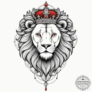 Tattoo sketch a regal leo lion, with a flowin... - эскиз тату (№1753318068_0, 24.07.2025 00:47) — tattoo-photo.ru