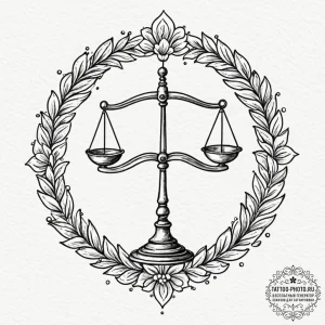 Tattoo sketch libra's scales, appearing as a... - эскиз тату (№1753318903_0, 24.07.2025 01:01) — tattoo-photo.ru