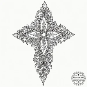 Tattoo design a small, unadorned cross or sta... - эскиз тату (№1753318980_0, 24.07.2025 01:03) — tattoo-photo.ru