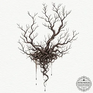 A watercolor sketch of the upside down, with... - эскиз тату (№1753319661_0, 24.07.2025 01:14) — tattoo-photo.ru