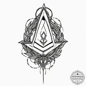63. tattoo sketch: a "chernobog" rune appeari... - эскиз тату (№1753319737_0, 24.07.2025 01:15) — tattoo-photo.ru