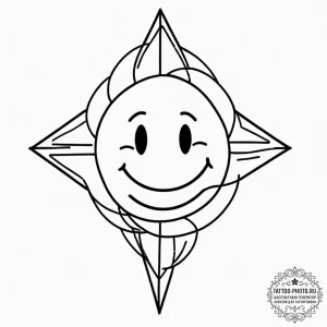 Smile, tattoo sketch design, on a clean white... - эскиз тату (№1753320418_0, 24.07.2025 01:26) — tattoo-photo.ru