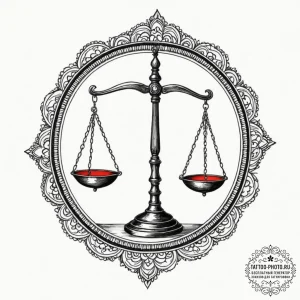 Tattoo sketch a balanced libra scale, perfect... - эскиз тату (№1753320494_0, 24.07.2025 01:28) — tattoo-photo.ru