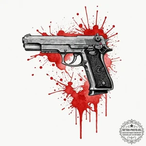 Deckard's pistol from blade runner, tattoo li... - эскиз тату (№1753321705_0, 24.07.2025 01:48) — tattoo-photo.ru