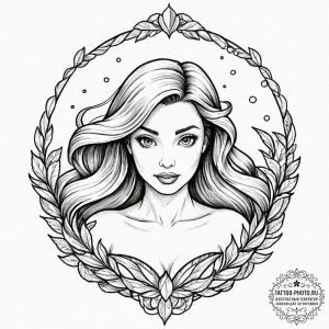 A watercolor sketch of ariel from the little... - эскиз тату (№1753322311_0, 24.07.2025 01:58) — tattoo-photo.ru