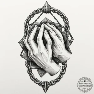 Chained hands breaking free, tattoo sketch de... - эскиз тату (№1753323608_0, 24.07.2025 02:20) — tattoo-photo.ru