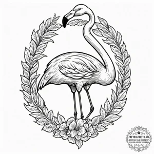 Flamingo, tattoo flash sheet design, rough sk... - эскиз тату (№1753325884_0, 24.07.2025 02:58) — tattoo-photo.ru