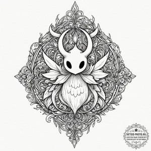 The knight from hollow knight, tattoo flash s... - эскиз тату (№1753326035_0, 24.07.2025 03:00) — tattoo-photo.ru