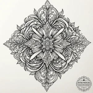 Tattoo design a delicate flower with roots in... - эскиз тату (№1753327929_0, 24.07.2025 03:32) — tattoo-photo.ru