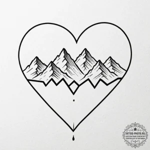 Tattoo design a minimalist tattoo of a heartb... - эскиз тату (№1753328233_0, 24.07.2025 03:37) — tattoo-photo.ru