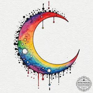 Moon, tattoo drawing outline, on a clean whit... - эскиз тату (№1753328915_0, 24.07.2025 03:48) — tattoo-photo.ru