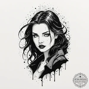 A graphic novel panel of the bloody snow from... - эскиз тату (№1753329979_0, 24.07.2025 04:06) — tattoo-photo.ru