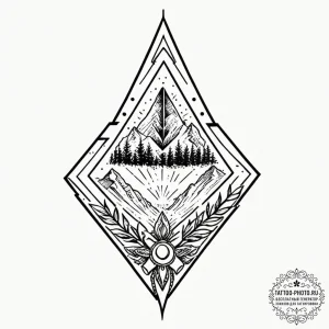 Tattoo design a stylized arrow pointing forwa... - эскиз тату (№1753330055_0, 24.07.2025 04:07) — tattoo-photo.ru