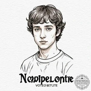 A watercolor portrait of napoleon dynamite, w... - эскиз тату (№1753330434_0, 24.07.2025 04:13) — tattoo-photo.ru