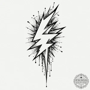 Tattoo design a lightning bolt, sleek and ene... - эскиз тату (№1753330509_0, 24.07.2025 04:15) — tattoo-photo.ru