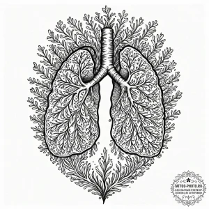 Tattoo sketch a person's lungs, filled with d... - эскиз тату (№1753332174_0, 24.07.2025 04:42) — tattoo-photo.ru