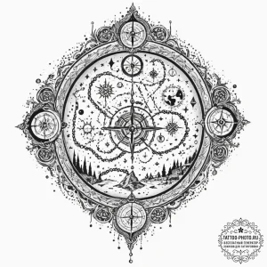 A dotwork tattoo design of the marauder's map... - эскиз тату (№1753332326_0, 24.07.2025 04:45) — tattoo-photo.ru