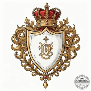 Tattoo sketch a noble crest with a subtle cro... - эскиз тату (№1753332629_0, 24.07.2025 04:50) — tattoo-photo.ru