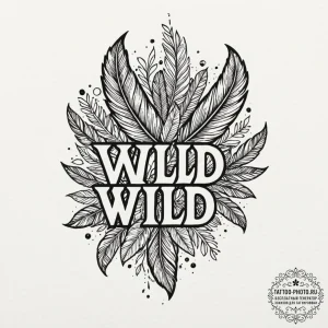 Tattoo design a word like "wild" or "free" wi... - эскиз тату (№1753332705_0, 24.07.2025 04:51) — tattoo-photo.ru