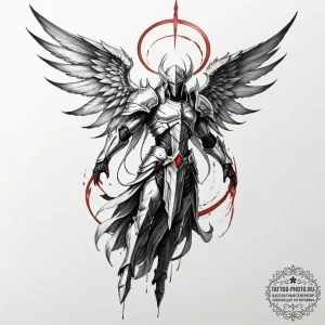 A sketch of tyrael, the archangel of justice... - эскиз тату (№1753333538_0, 24.07.2025 05:05) — tattoo-photo.ru