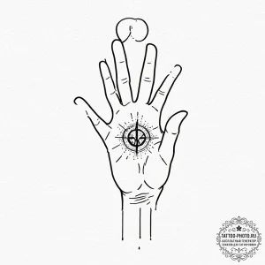 Tattoo design a silhouette of a hand, with a... - эскиз тату (№1753333622_0, 24.07.2025 05:07) — tattoo-photo.ru