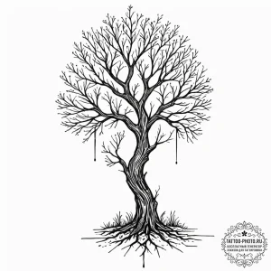 Tattoo design a human figure becoming one wit... - эскиз тату (№1753335043_0, 24.07.2025 05:30) — tattoo-photo.ru