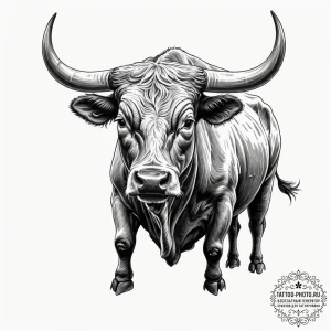 Tattoo sketch a stylized bull's head, solid a... - эскиз тату (№1753336782_0, 24.07.2025 05:59) — tattoo-photo.ru