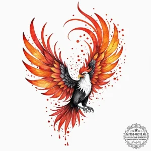 A neo-traditional tattoo design of the firebi... - эскиз тату (№1753336858_0, 24.07.2025 06:00) — tattoo-photo.ru