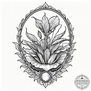 A venus flytrap closing, tattoo drawing outli... - эскиз тату (№1753337085_0, 24.07.2025 06:04) — tattoo-photo.ru