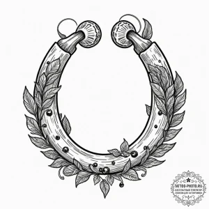 Horseshoe, tattoo line art, soft whip shading... - эскиз тату (№1753337312_0, 24.07.2025 06:08) — tattoo-photo.ru