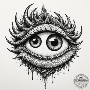 Dragon's eye (closeup), tattoo drawing outlin... - эскиз тату (№1753338701_0, 24.07.2025 06:31) — tattoo-photo.ru