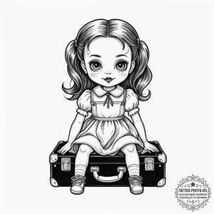 A neo-traditional tattoo of the annabelle dol... - эскиз тату (№1753339001_0, 24.07.2025 06:36) — tattoo-photo.ru